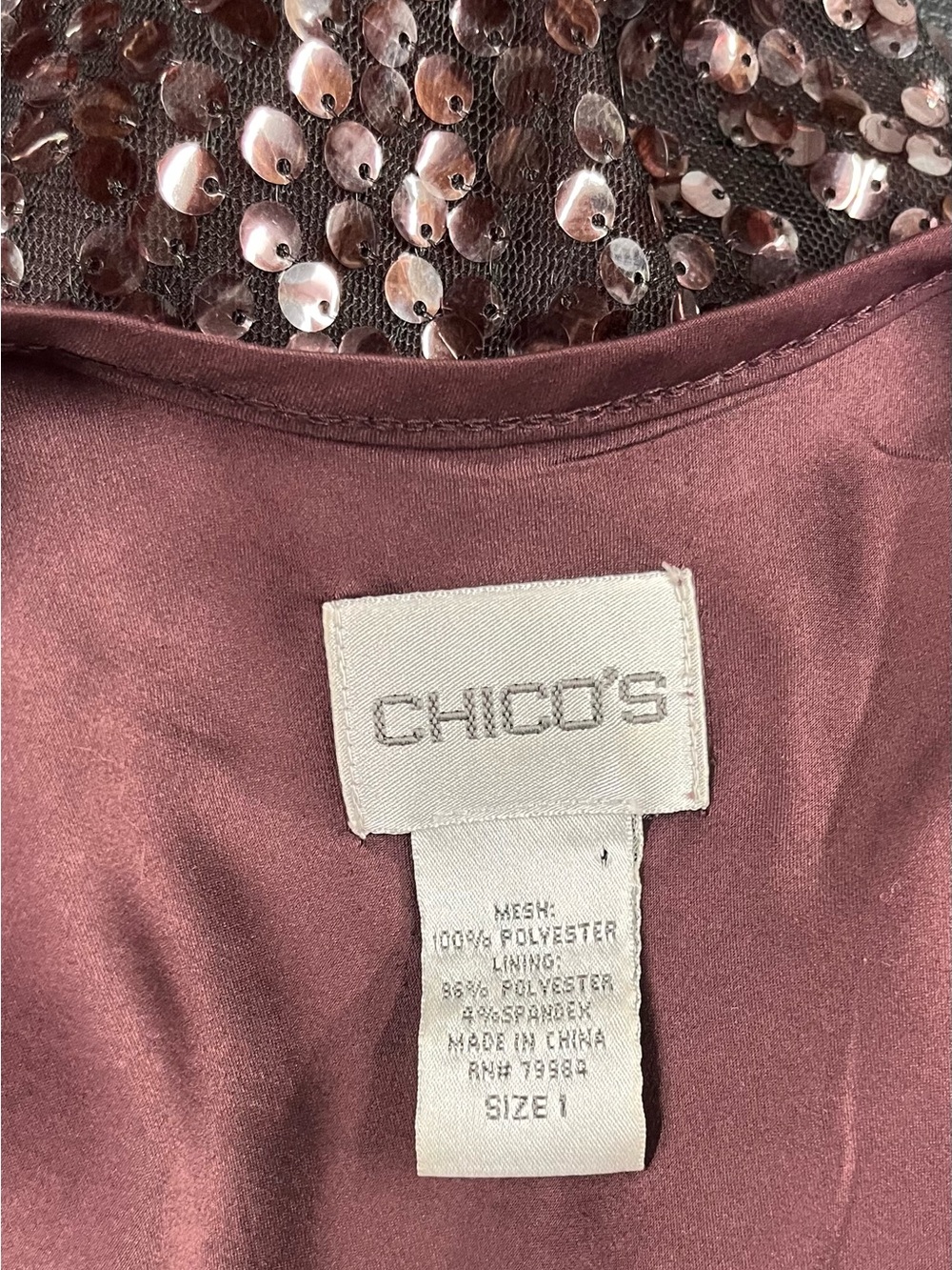 Chicos sequined tank size medium - Picture 5 of 7
